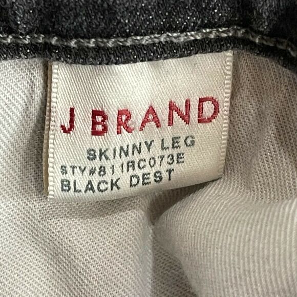 J Brand SZ 28 Jeans Skinny Distressed Mid-Rise 5-Pocket Gray Acid-Wash Stretch - Picture 8 of 10